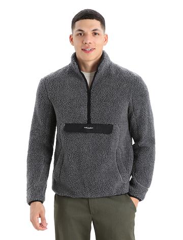 Pánské Mikiny S Kapucí Icebreaker RealFleece™ Merino High Pile Long Sleeve Half Zip Šedé Černé | CZ 1698ILHS